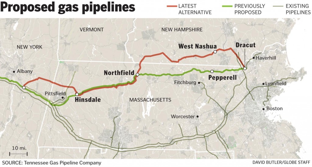 The old and new routes for the proposed NED pipeline